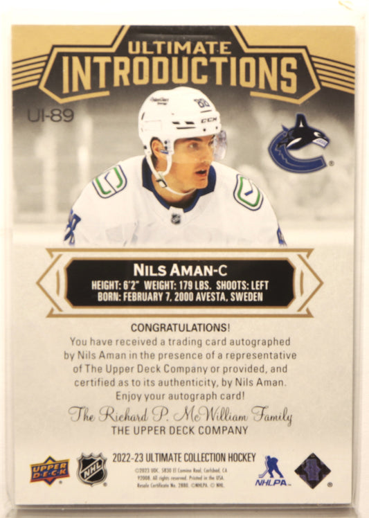 2022-23 Ultimate Collection Ultimate Introductions Auto UI-89 Nils Aman