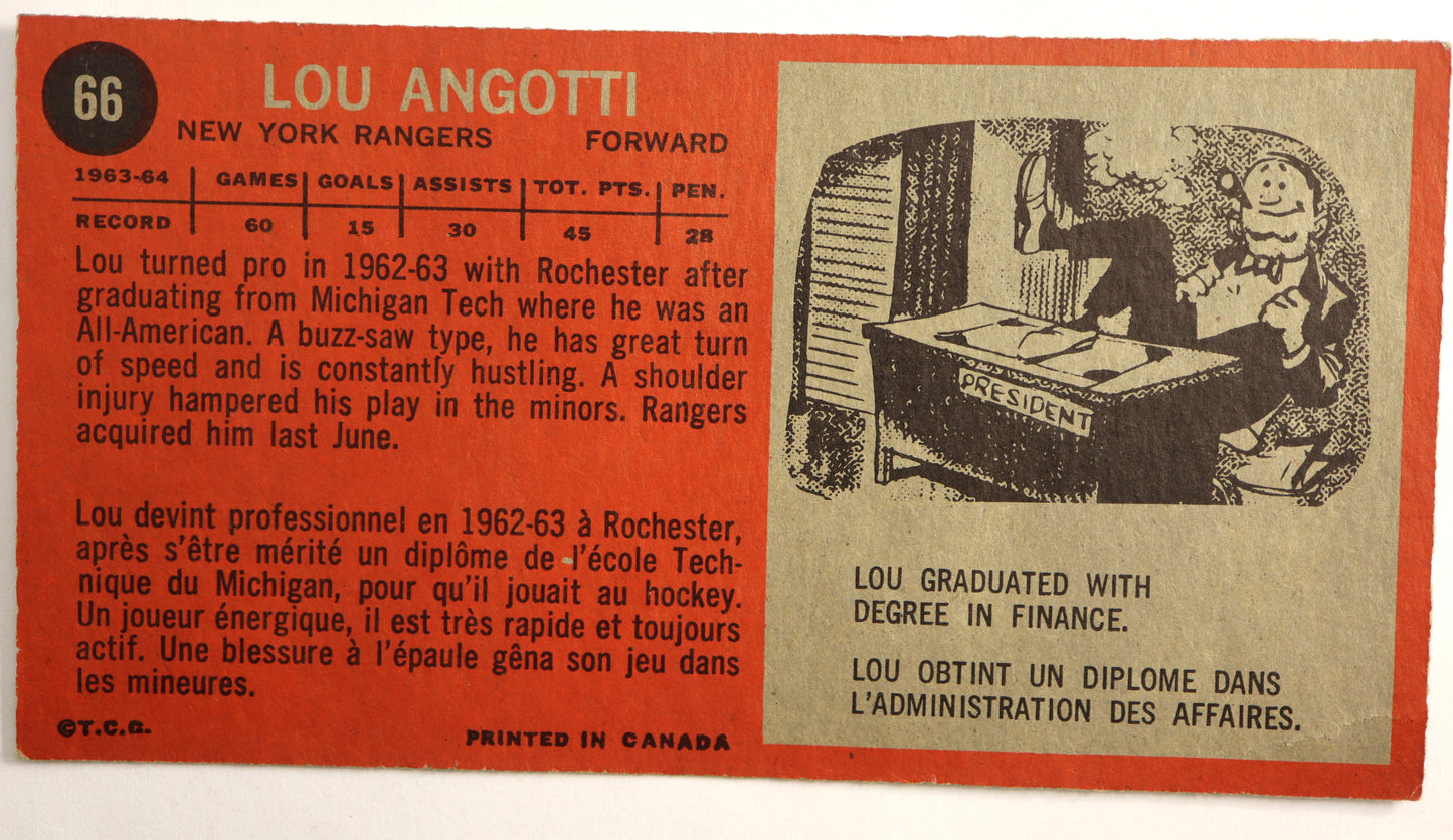 1964-65 Topps #66 Lou Angotti RC