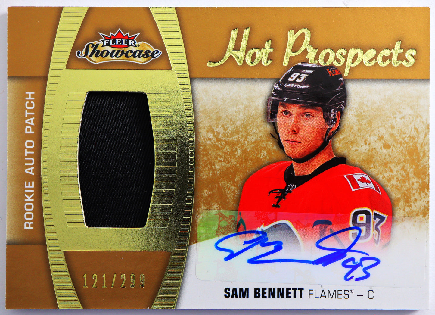 2015-16 Fleer Showcase #198 Sam Bennett JSY AU 121/299 RC