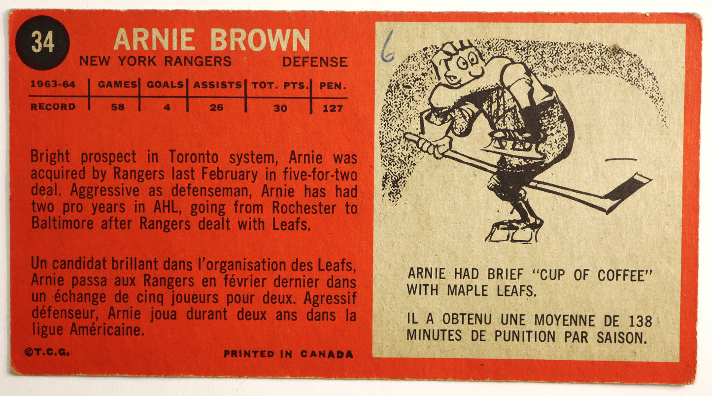 1964-65 Topps #34 Arnie Brown RC