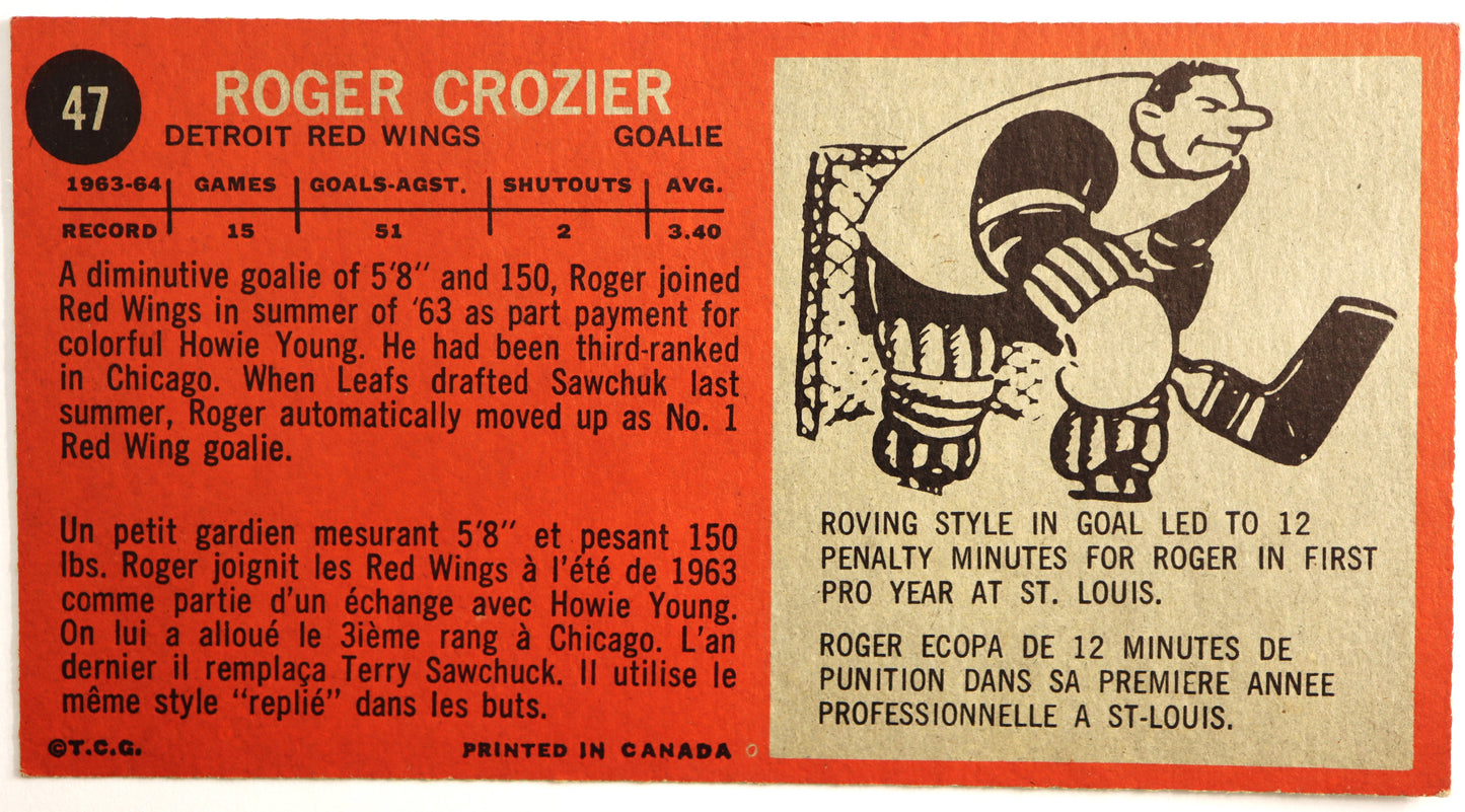 1964-65 Topps #47 Roger Crozier RC