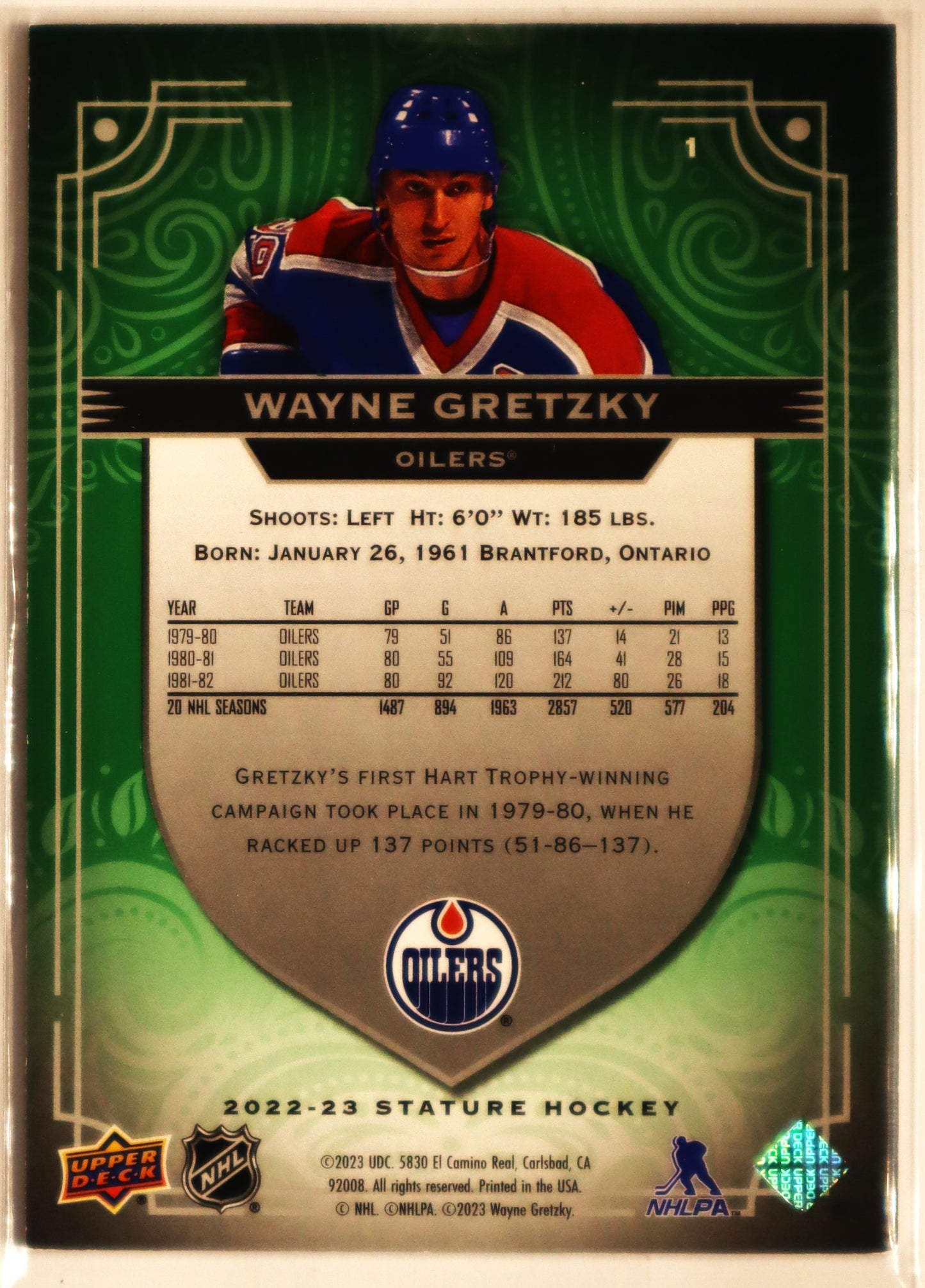 2022-23 Stature Green #1 Wayne Gretzky 63/99