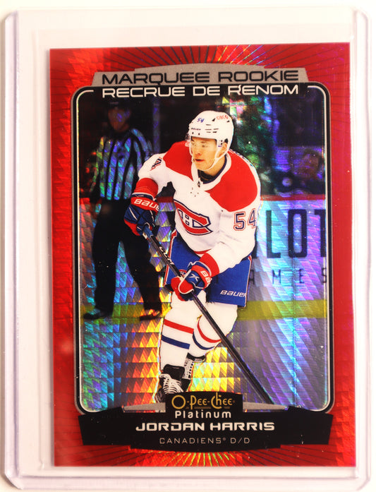 2022-23 O-Pee-Chee Platinum Red Prism #225 Jordan Harris 026/199 Canadiens