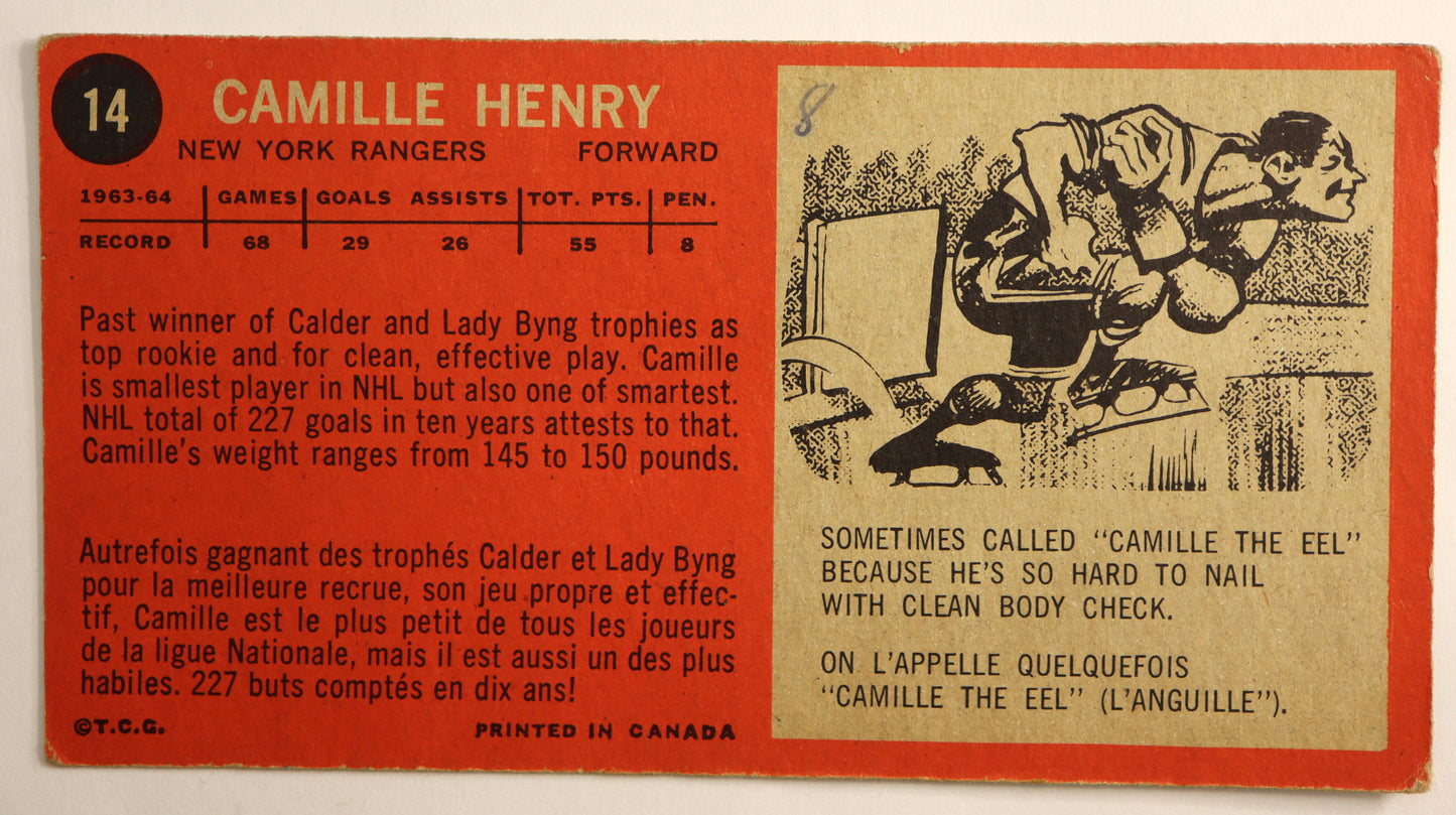 1964-65 Topps #14 Camille Henry SP