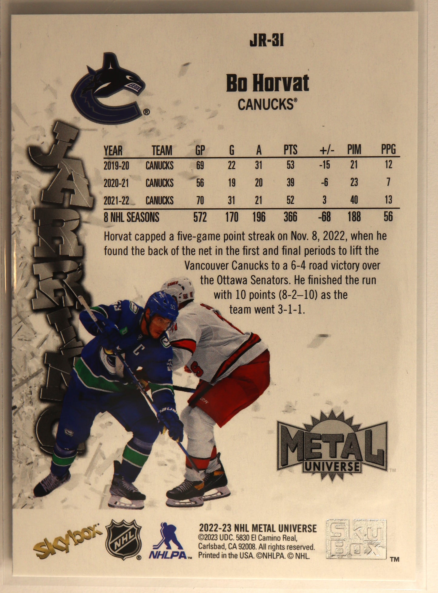 2022-23 Metal Universe JR-31 Bo Horvat