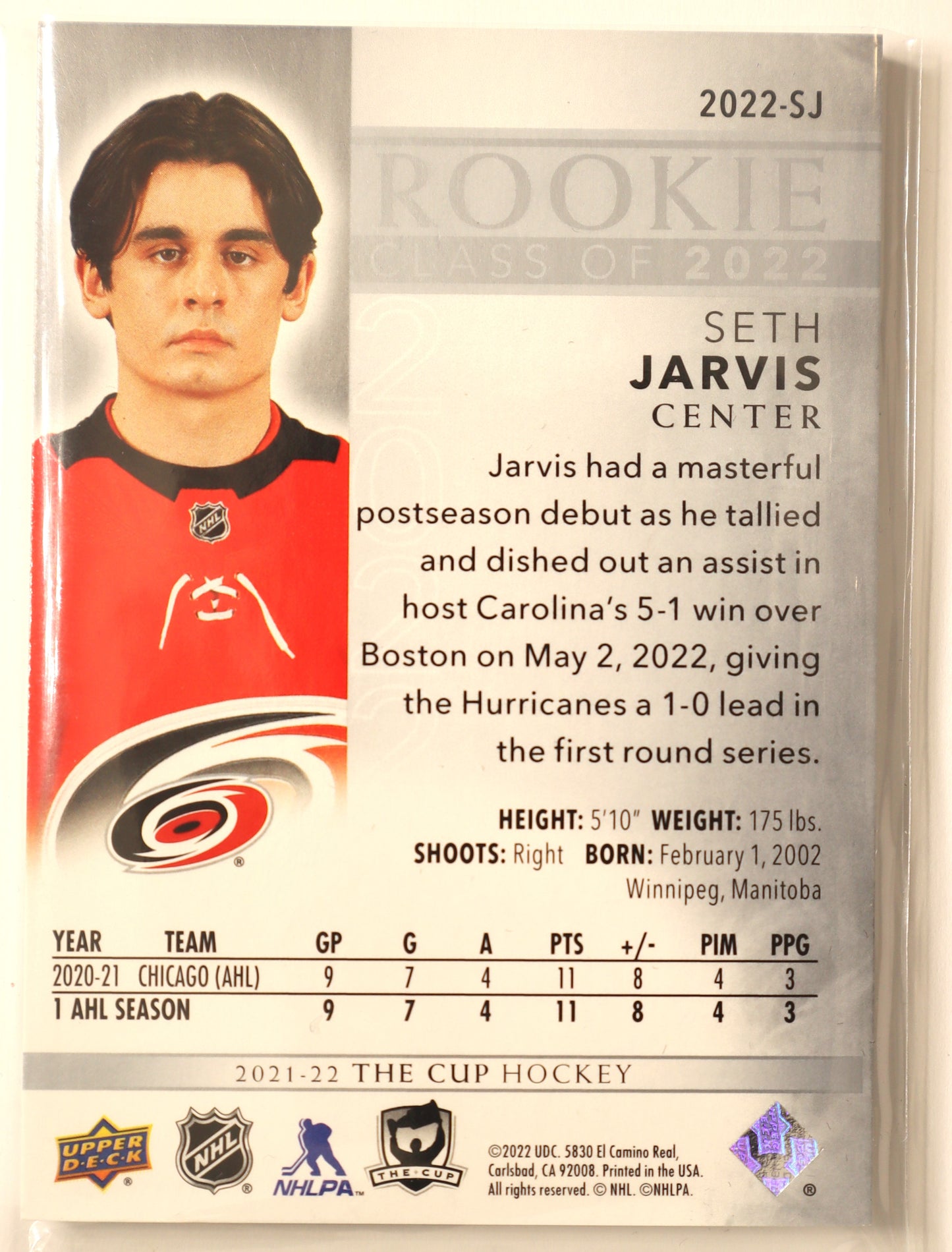 2021-22 The Cup Rookie Class of 2022 #2022-SJ Seth Jarvis