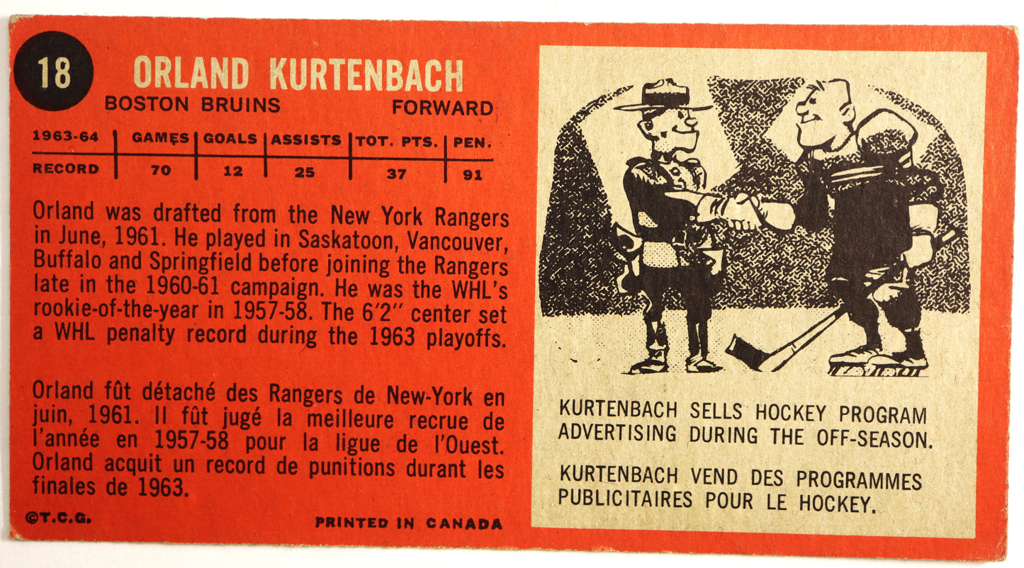 1964-65 Topps #18 Orland Kurtenbach #1