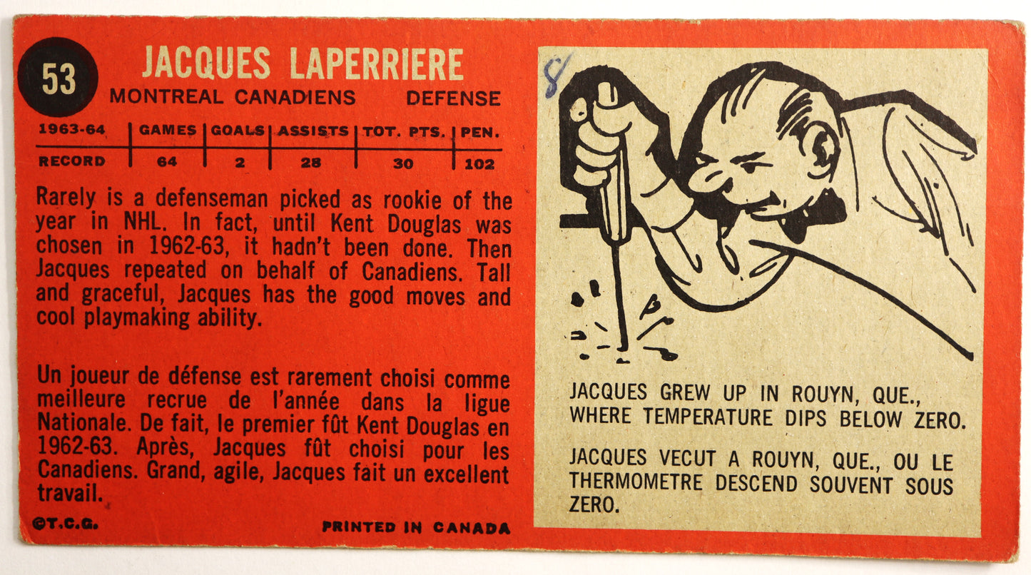 1964-65 Topps #53 Jacques Laperriere