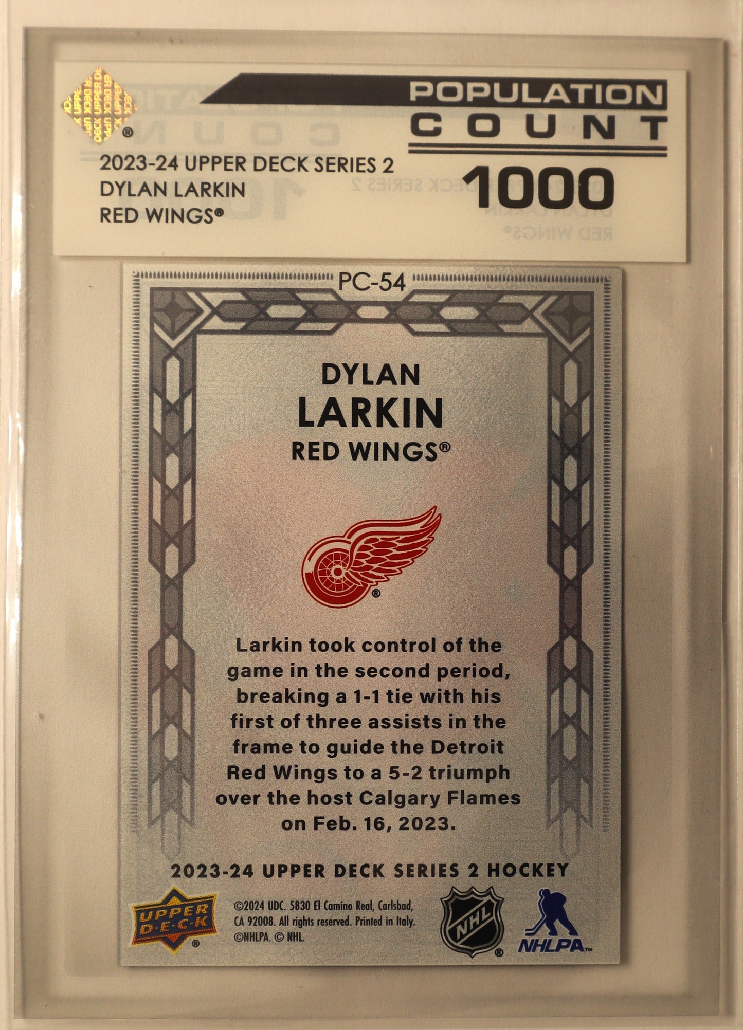 2023-24 UD Series 2 Population Count 1000 PC-54 Dylan Larkin