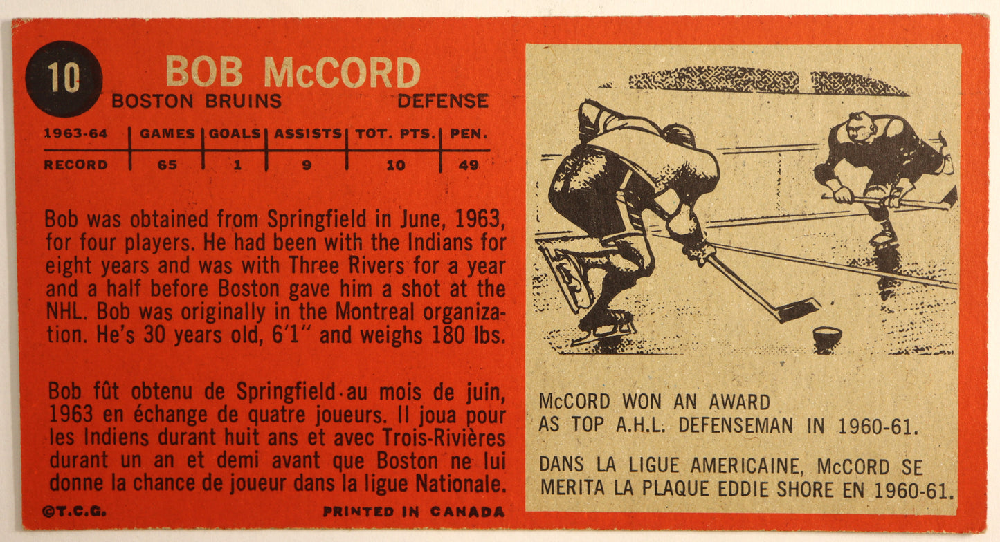 1964-65 Topps #10 Bob McCord