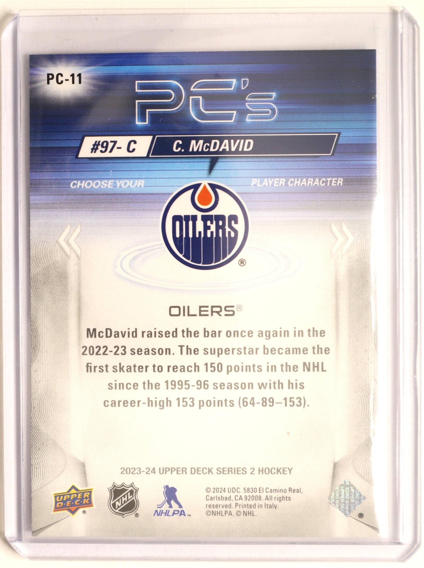 2023-24 UD Series 2 PC's Sparkle PC-11 Connor McDavid