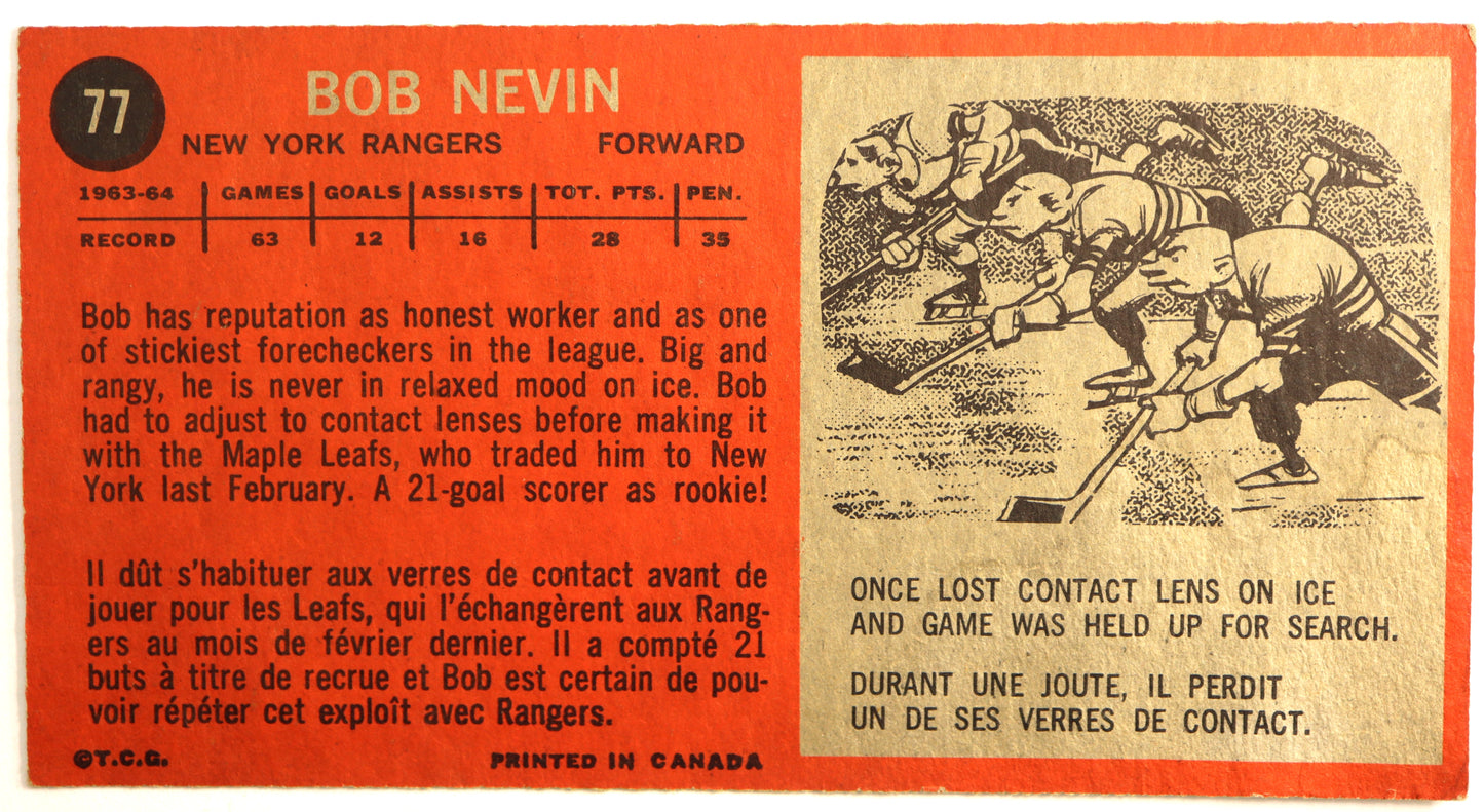 1964-65 Topps #77 Bob Nevin