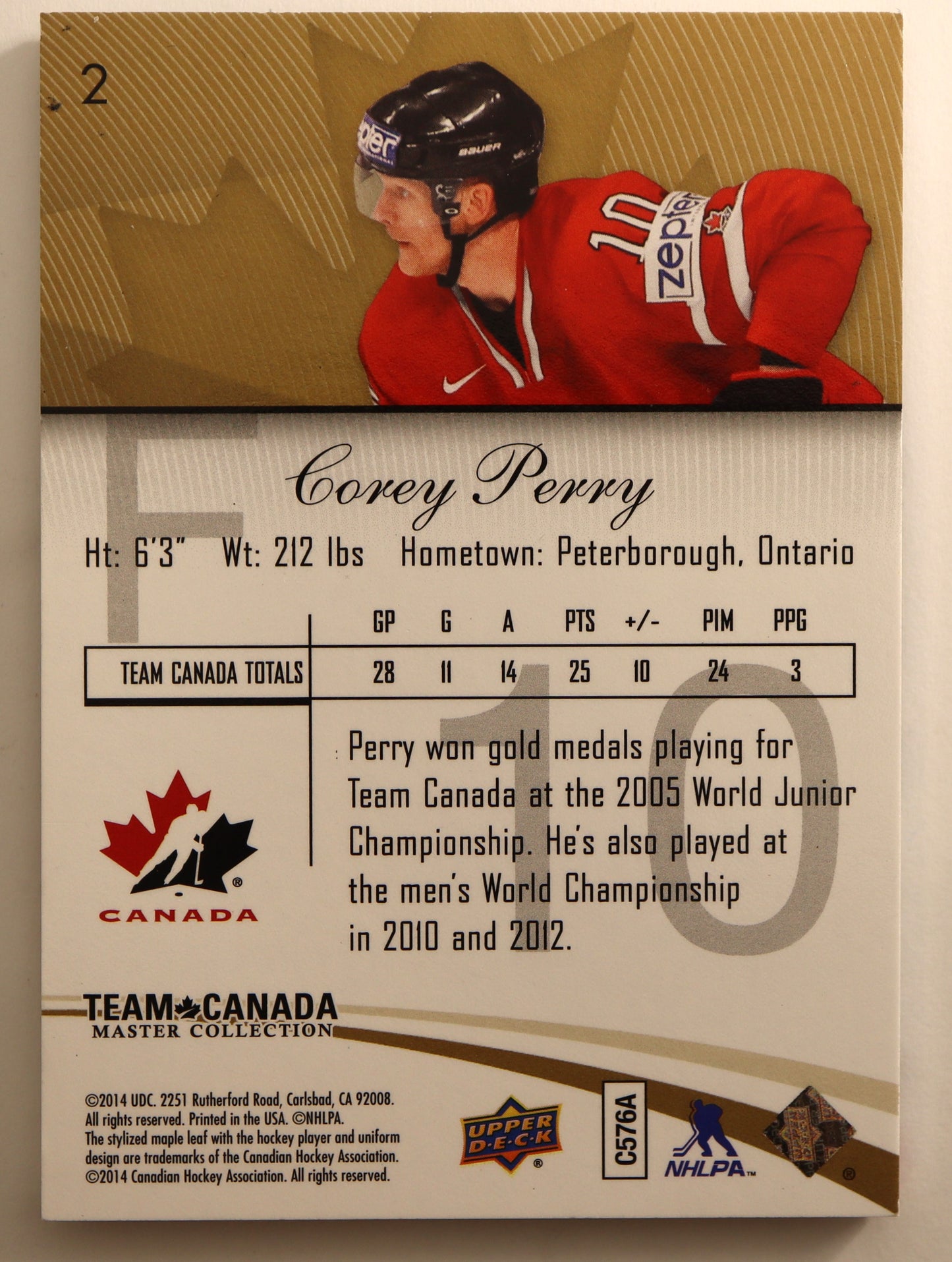 2015-16 Upper Deck Team Canada Master Collection #2 Corey Perry 107/499