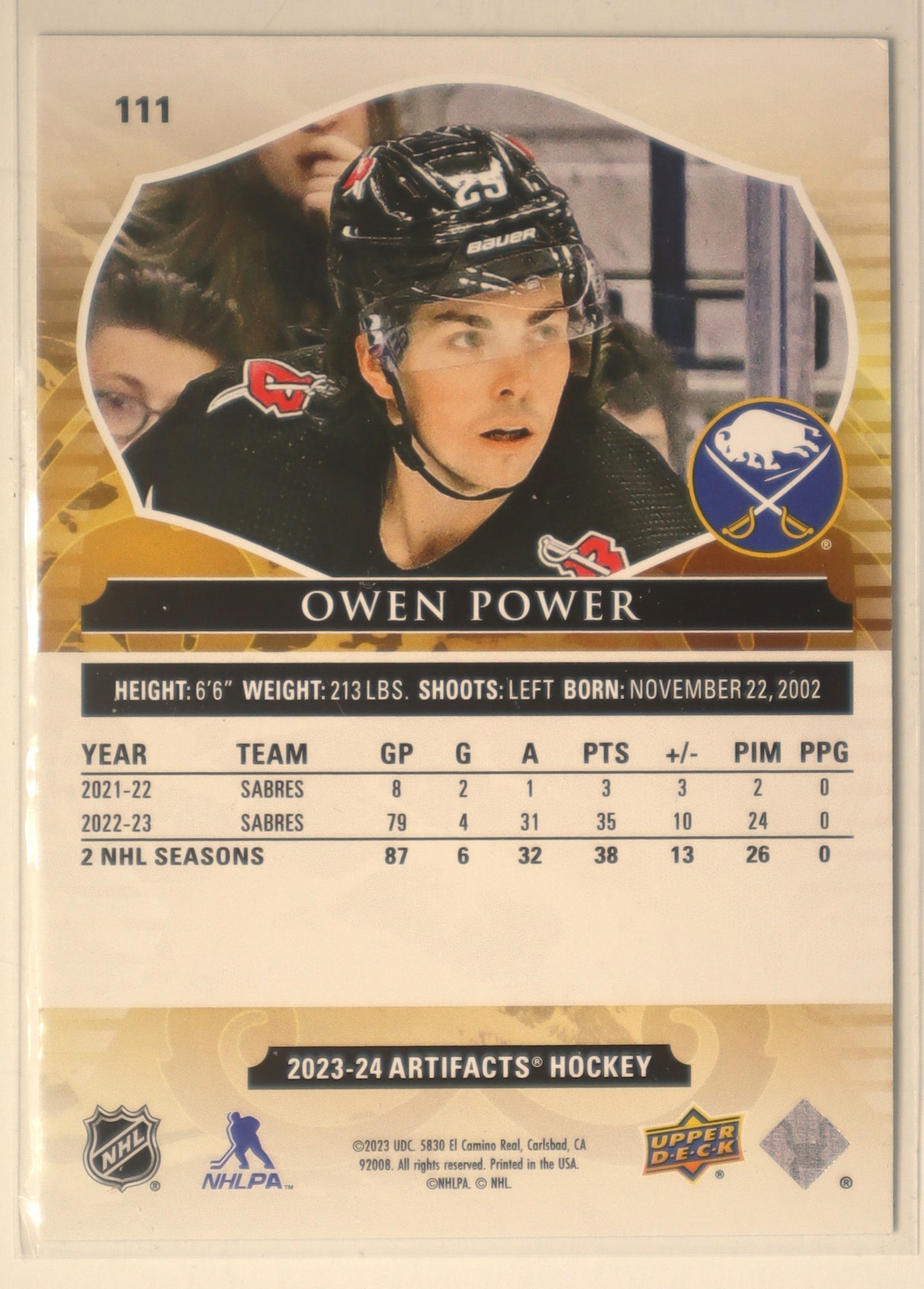 2023-24 Artifacts  Base 111 Owen Power 549/999