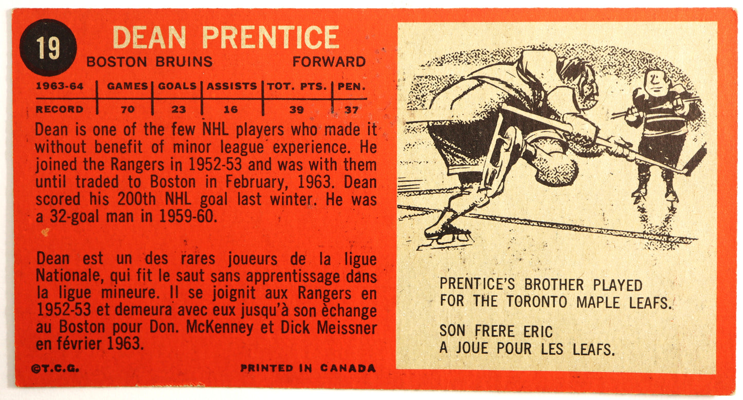 1964-65 Topps #19 Dean Prentice