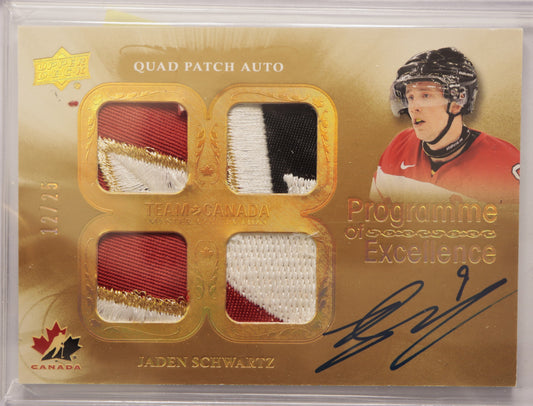 2015 Team Canada Master Collection Program of Excellence Quad Patch Auto  POE-JS Jaden Schwartz 12/25