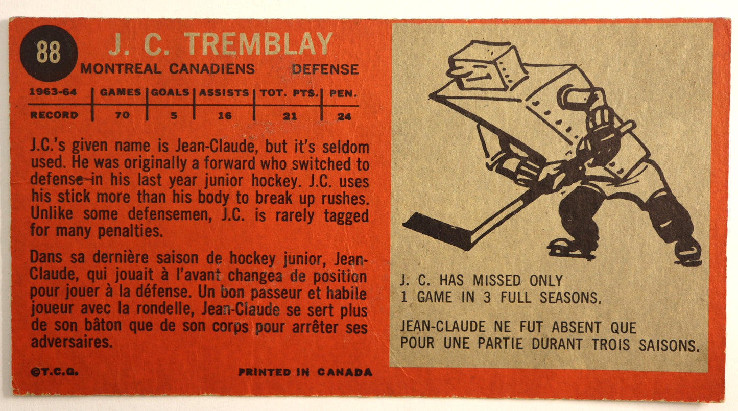 1964-65 Topps #88 J.C. Tremblay #1