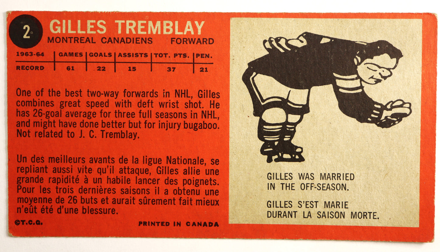 1964-65 Topps #2 Gilles Tremblay #1