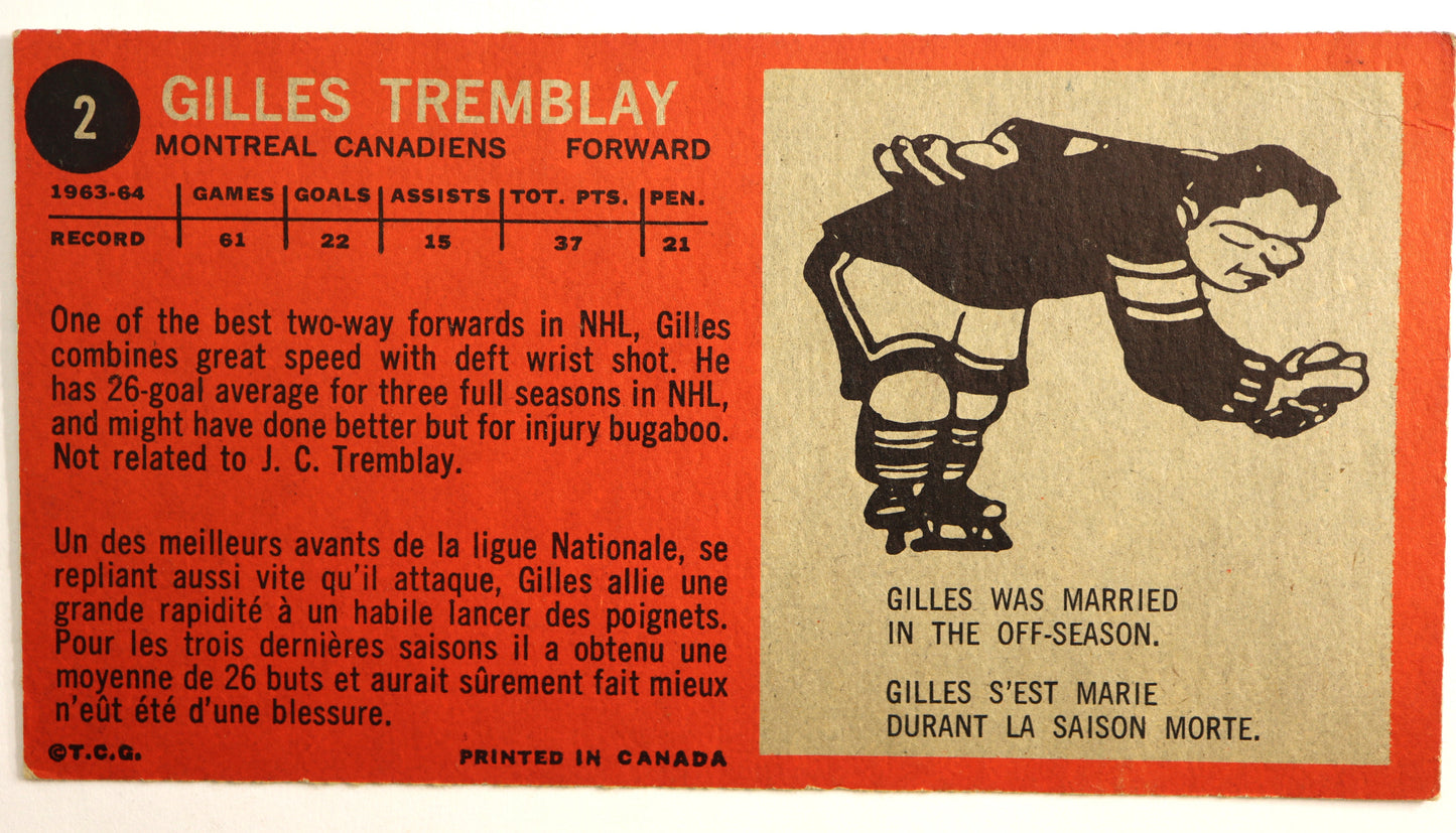 1964-65 Topps #2 Gilles Tremblay #2