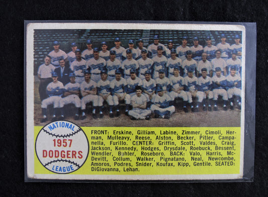 1958 Topps #71 Los Angeles Dodgers Team Checklist