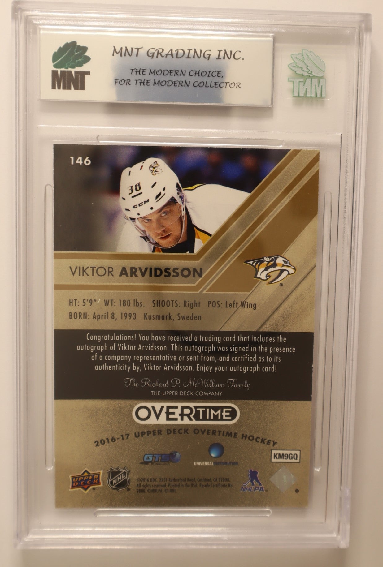 2016-17 Upper Deck Overtime Autographs #146 Viktor Arvidsson