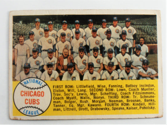 1958 Topps #327 Chicago Cubs Team Checklist