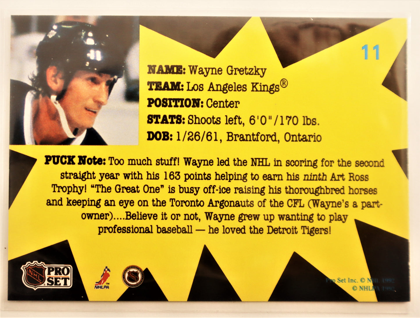 1991-92 Pro Set Puck Candy #11 Wayne Gretzky