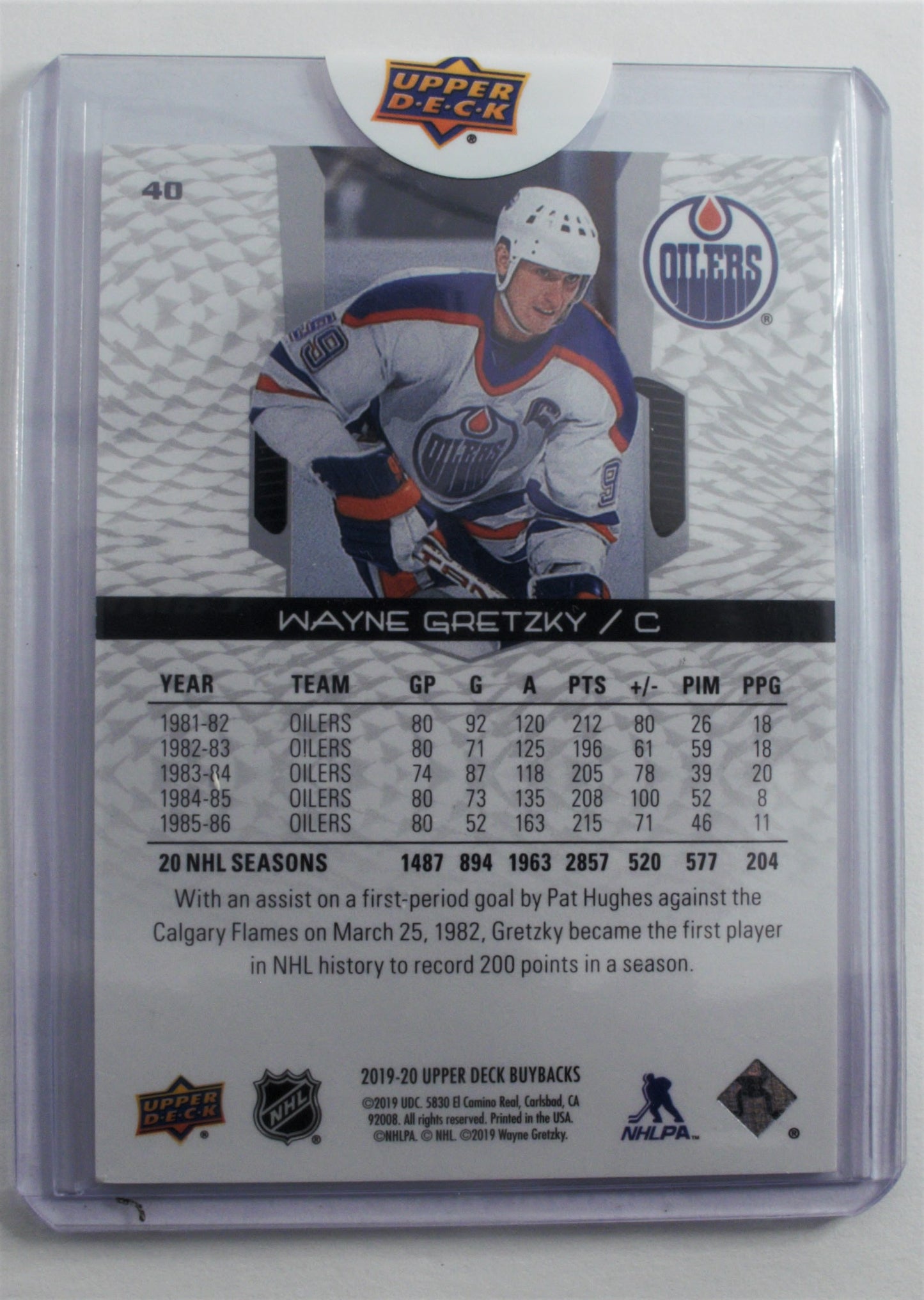 2019-20 Upper Deck Buybacks #40 Wayne Gretzky 001/199