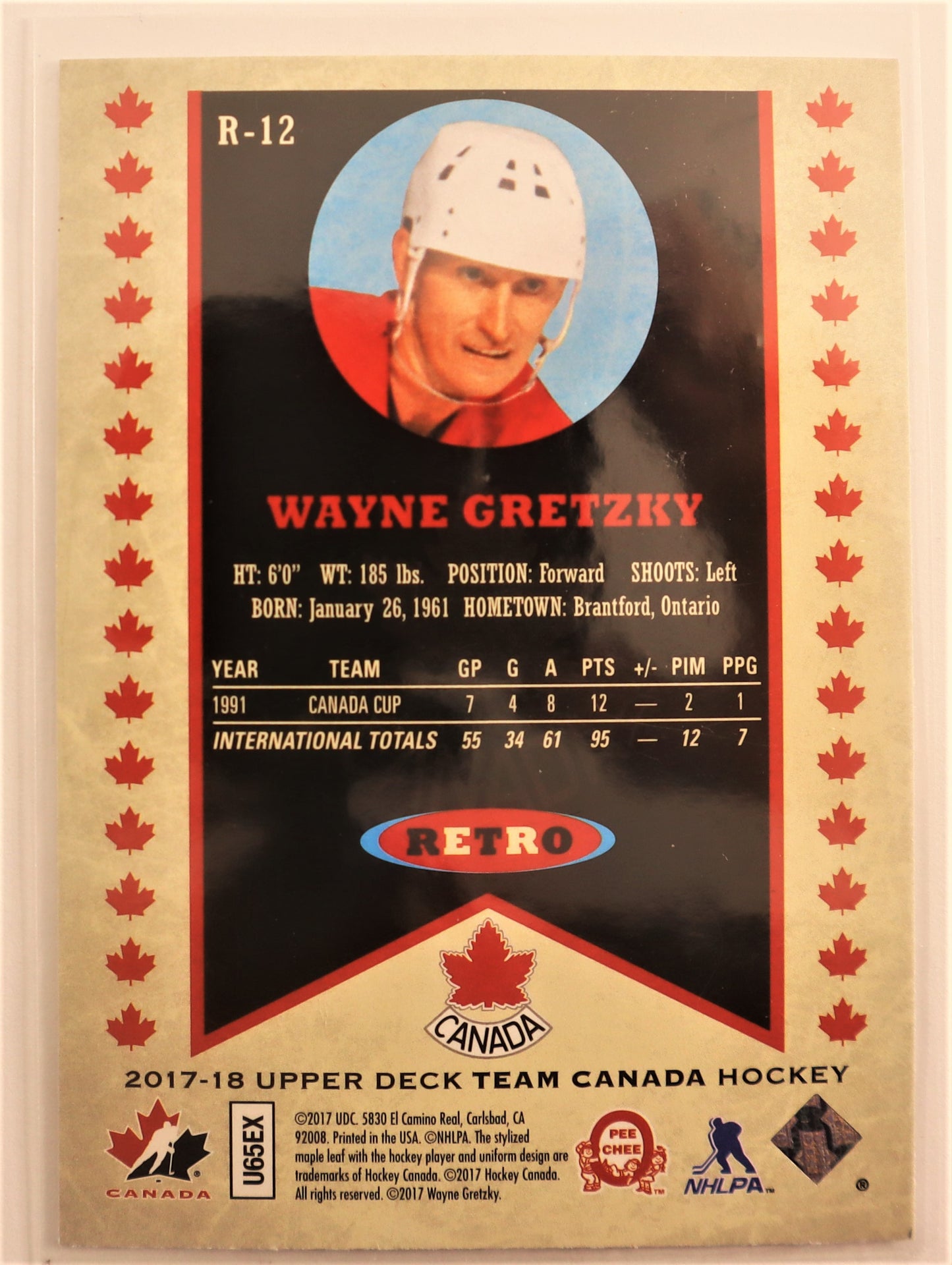 2017-18 Upper Deck Team Canada Retro #R12 Wayne Gretzky