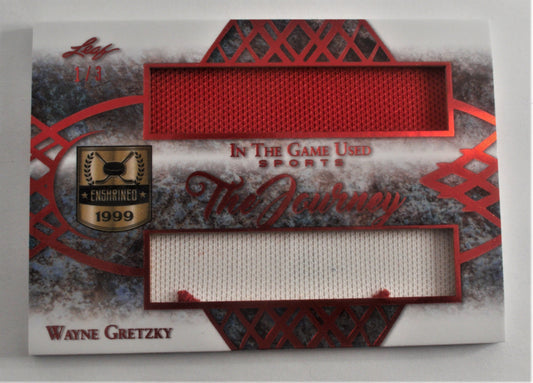 Wayne Gretzky  2019-20 Leaf In The Game  Used Sports The Journey Red Spectrum #TJ-21  1/3 Front view 