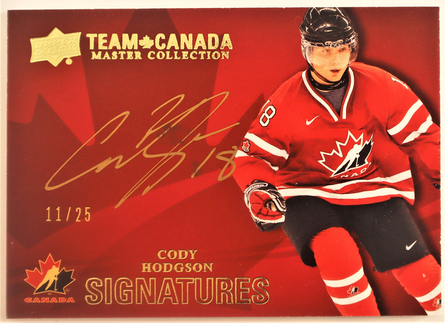 2015-16 Upper Deck Team Canada Master Collection Team Canada Autographs #TCS-CH Cody Hodgson 11/25