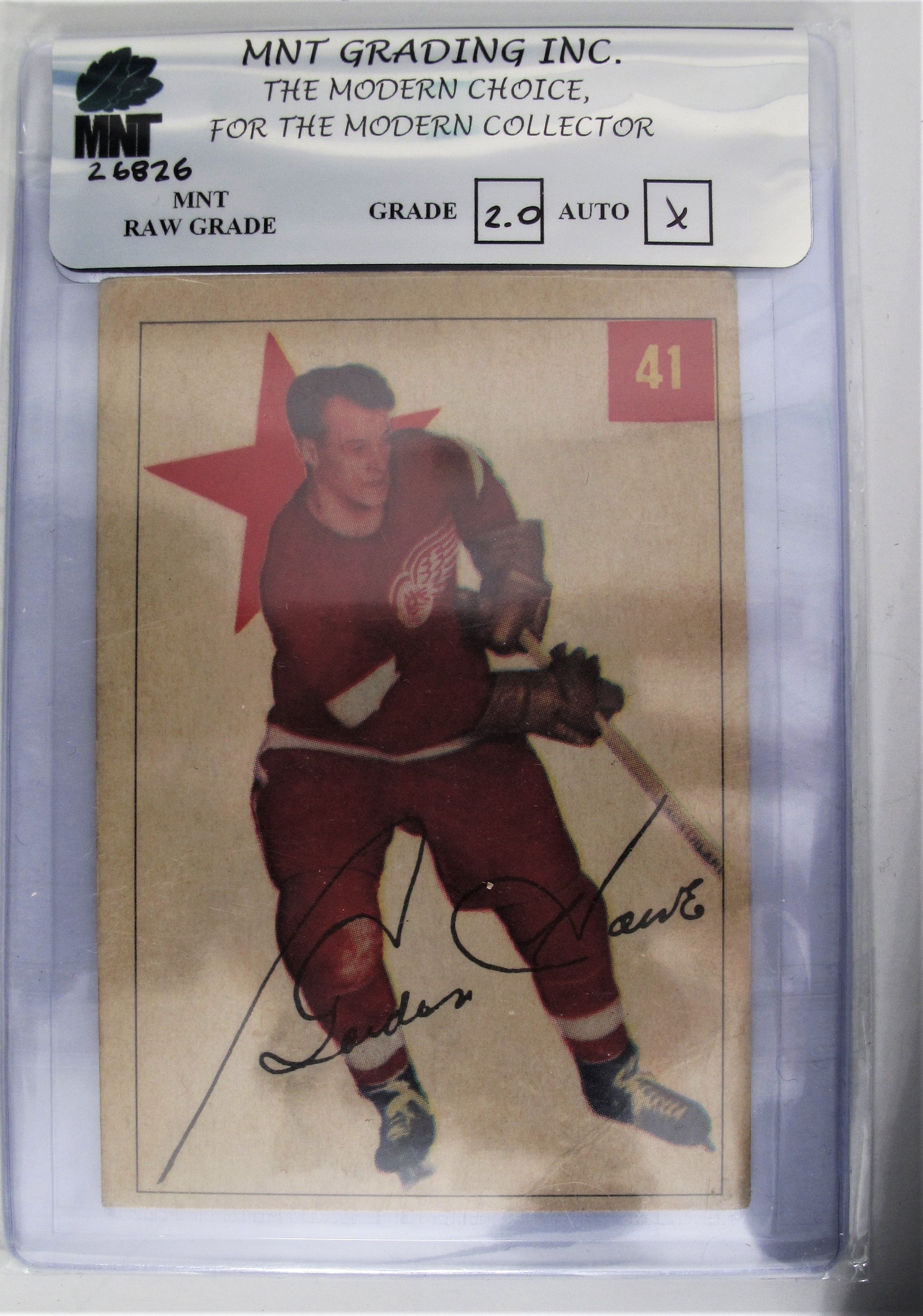 Gordie Howe 1954-55 Parkhurst #41 Grade 2.0 Front view Front view