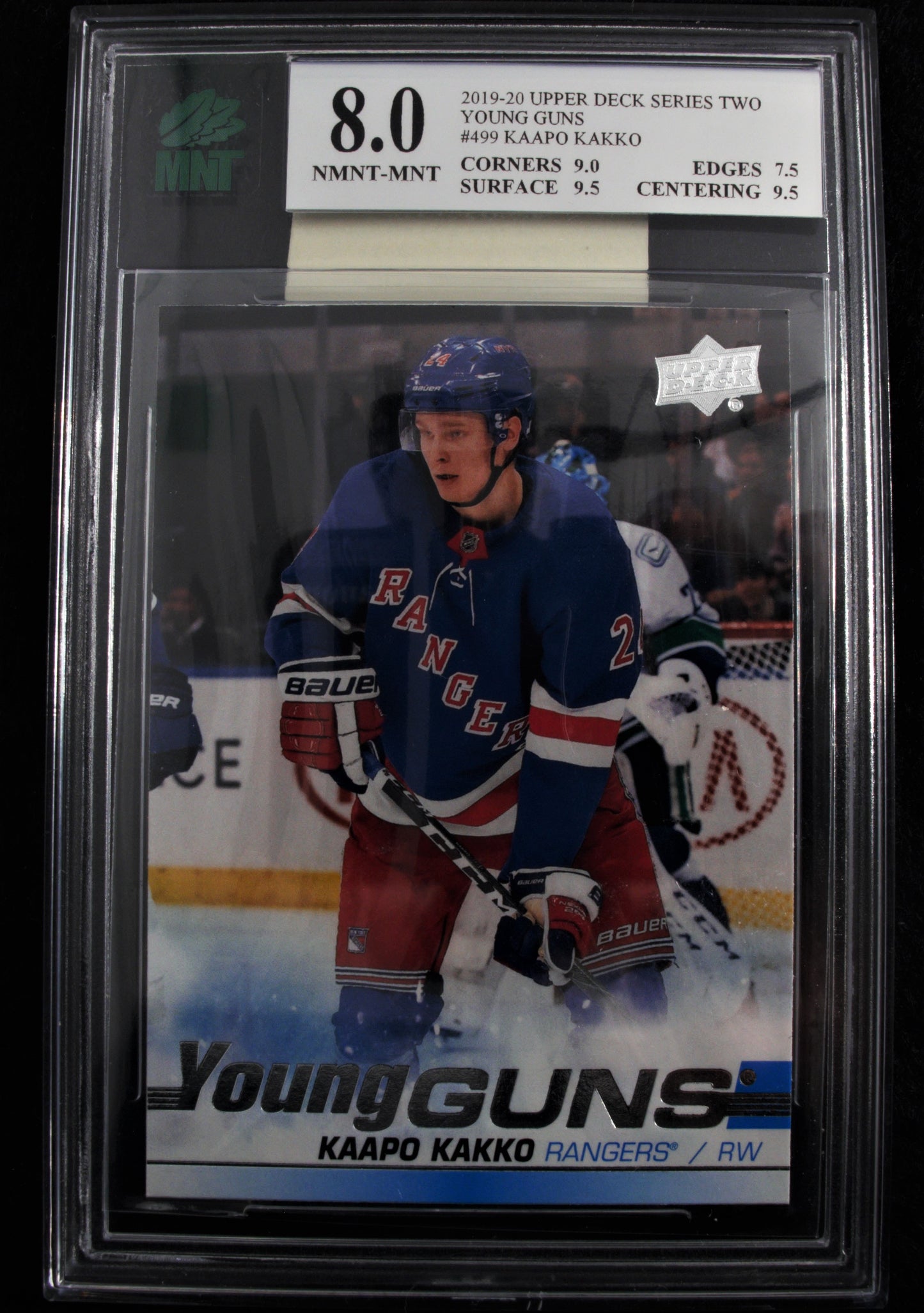 Kaapo Kakko 2019-20 UD Series 2 Young Guns #499  Grade 8.0 Front view