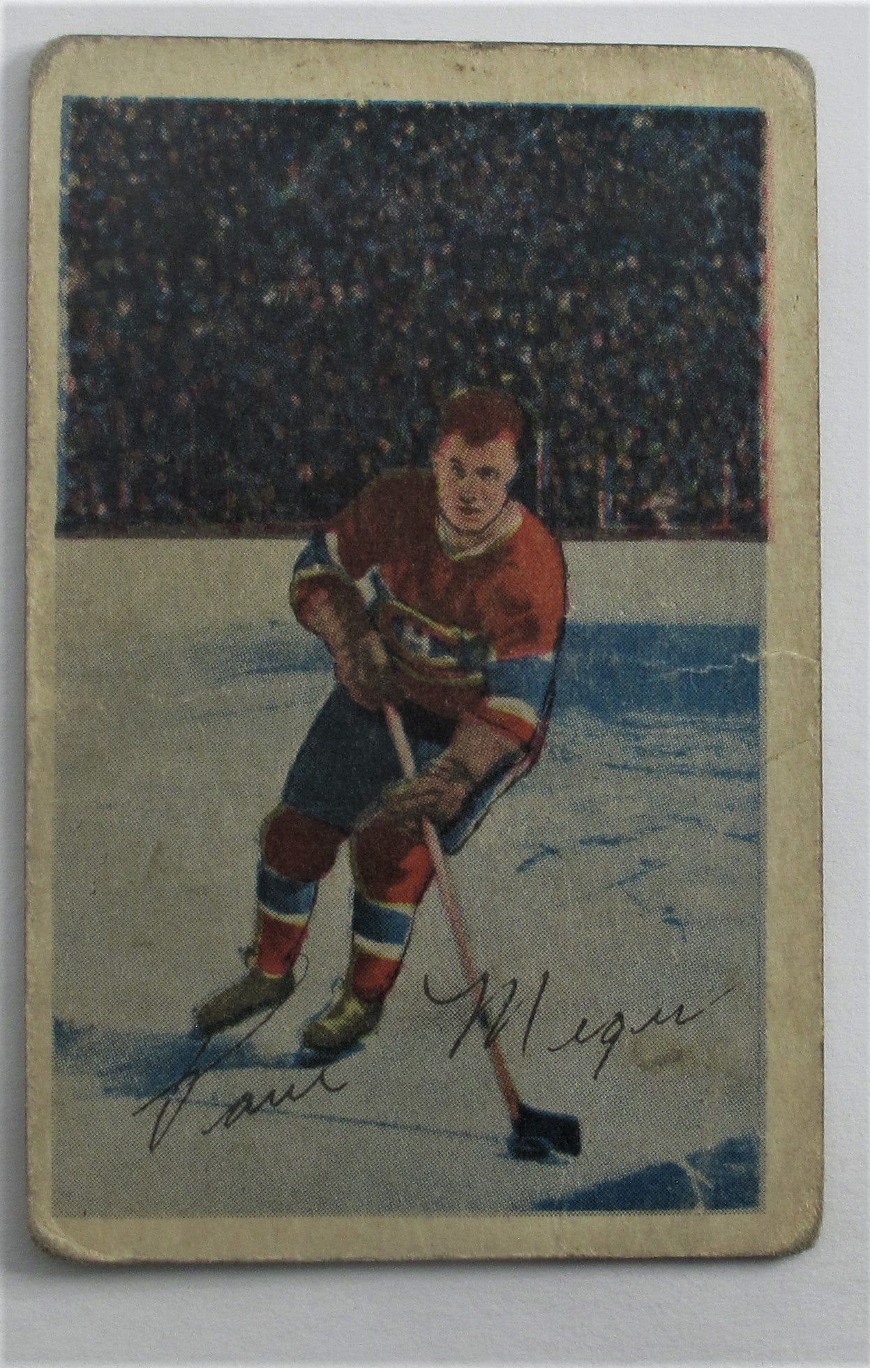 Paul Meger 1952-53 Parkhurst #4 Front view