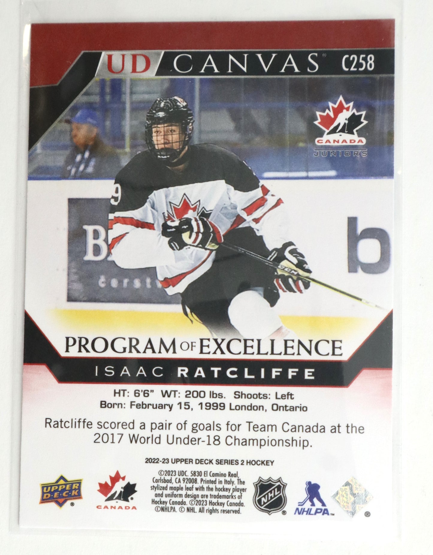 2022-23 UD Series 2 UD Canvas Program of Excellence C258 Isaac Ratcliffe