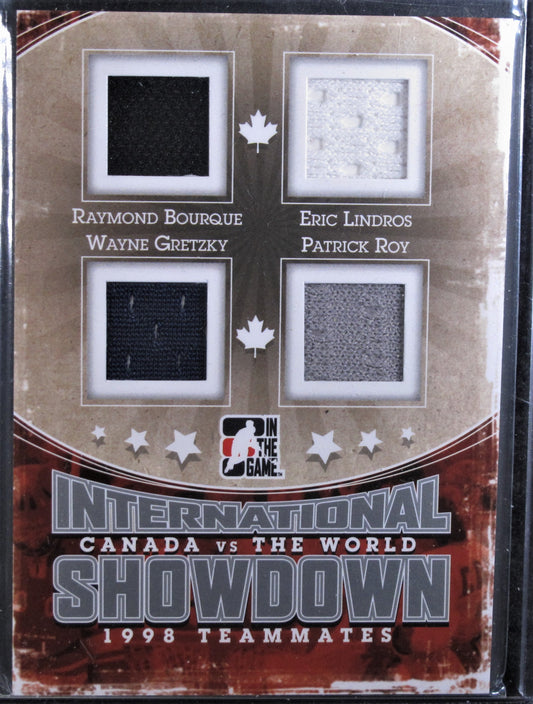 2011-12 ITG Canada vs The World International Showdown Teammates Silver #IST09 Ray Bourque/Eric Lindros/Wayne Gretzky/Patrick Roy