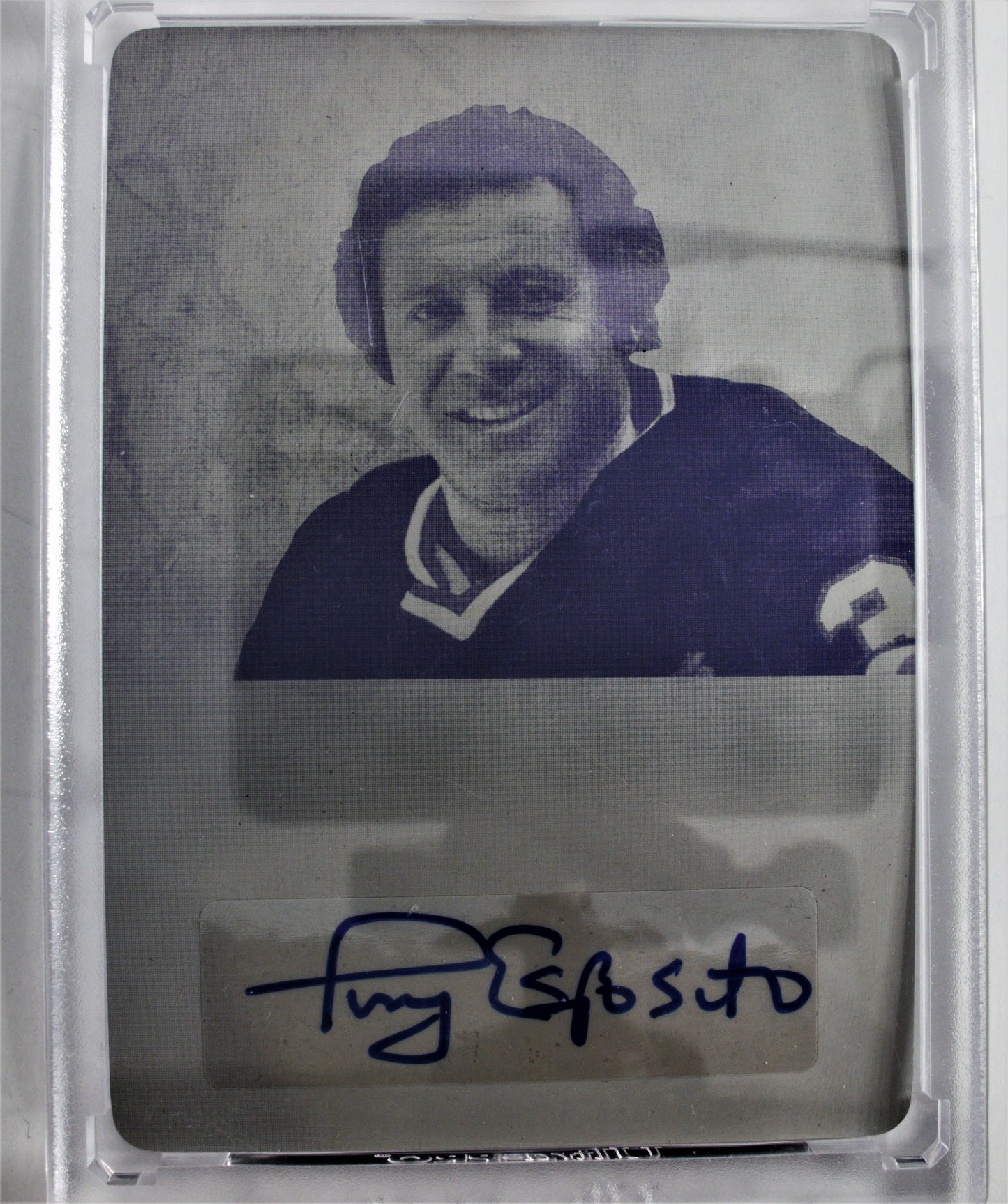 2015-16 Leaf Ultimate Signatures Printing Plates Yellow #USTE1 Tony Esposito