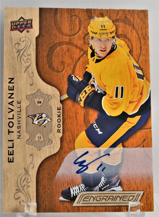 2018-19 Upper Deck Engrained Autographs #90 Eeli Tolvanen B